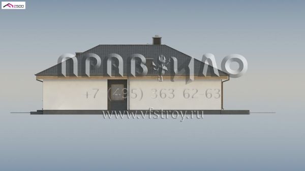 Проект одноэтажного дома с просторной гостиной и тремя спальными комнатами S3-121-4 (Z348)