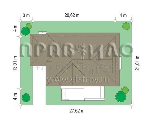 Проект дома с квадратным эркером S8-335 (Семейный)