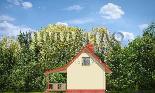 Проект дачного дома с крытой террасой S8-74-2 (Сосенка 2)