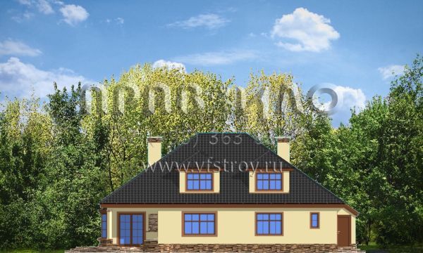 Проект коттеджа с красивыми фасадами S8-291 (Затишье 2)