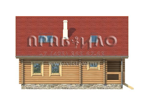 Проект деревянного коттеджа для постоянного проживания S7-124(1-09)