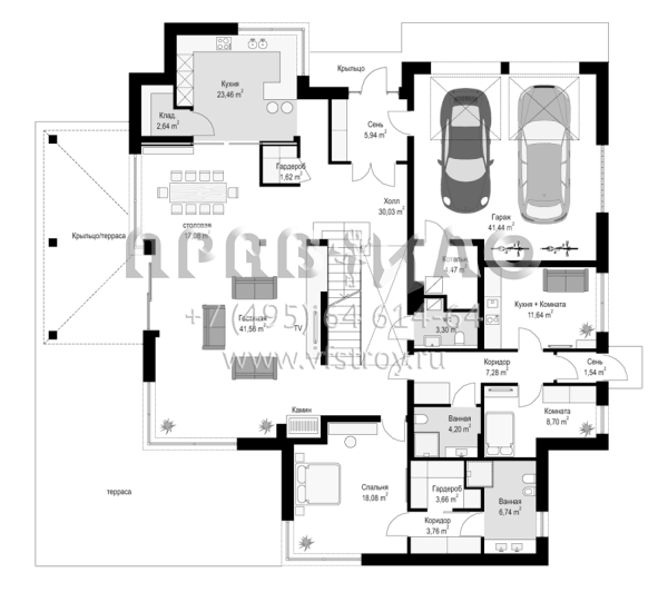 Проект элегантного дома в классическом стиле S8-445 (Комфортная Вилла)