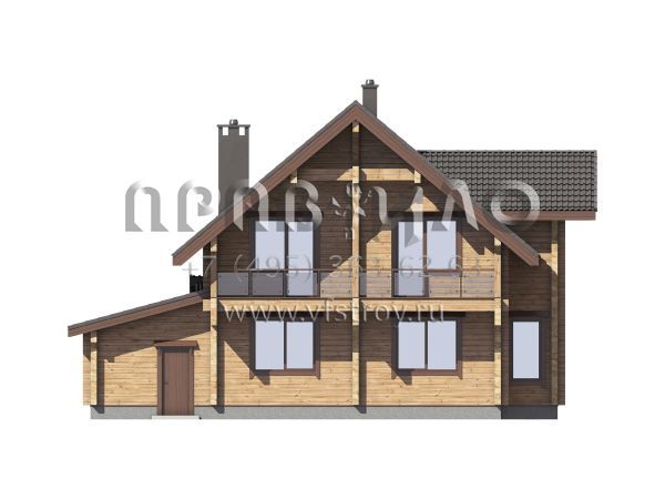 Проект деревянного загородного дома с гаражом S7-230 (1-55a)