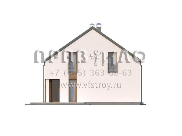 Проект современного загородного дома с мансардой и двускатной кровлей S3-209-2 (ZX43)