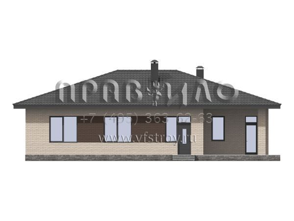 Проект одноэтажного дома с четырьмя спальнями и гаражом S7-169 (5-06а)