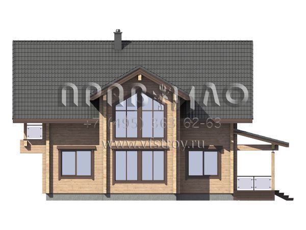 Проект загородного дома из бруса S7-189 (1-55)