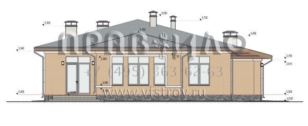 Проект большого одноэтажного дома с гаражом на один автомобиль S-275