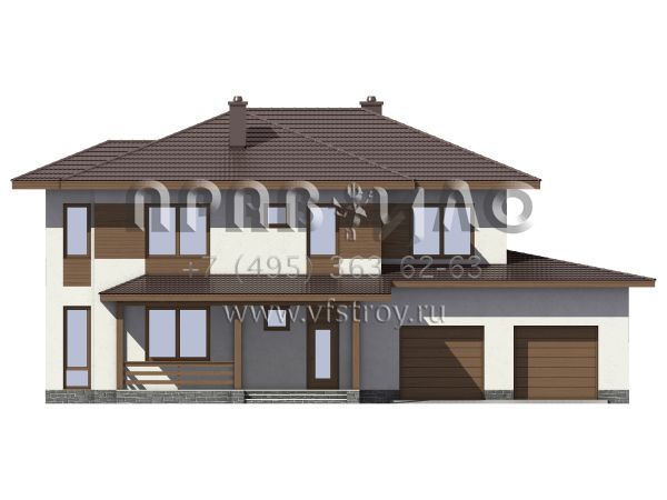 Современный загородный дом из газобетона с двойным гаражом S7-249 (3-48)