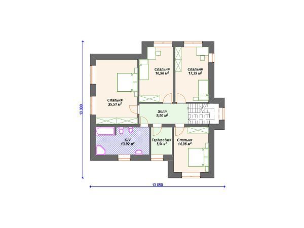 Проект каменного дома с гаражом на 2 машины S4-297 (К-243)