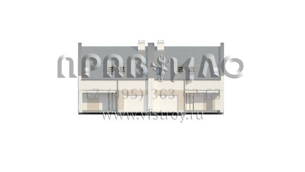 Проект дома на две семьи  S3-198-3 (ZB13)