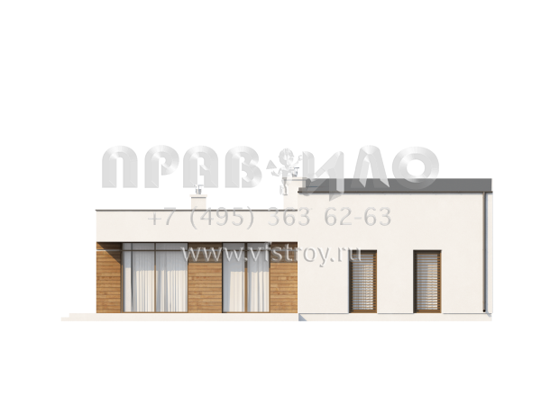 Проект дома в стиле хайтек с плоской кровлей  S3-114 (Zx35)