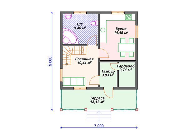 Проект каркасного дома с мансардой S4-94 (И-085)