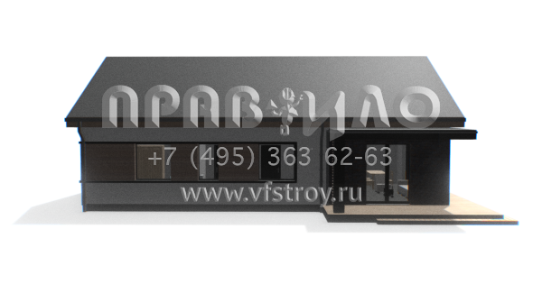 Классический одноэтажный дом с двускатной крышей S3-101-3 (Z473)