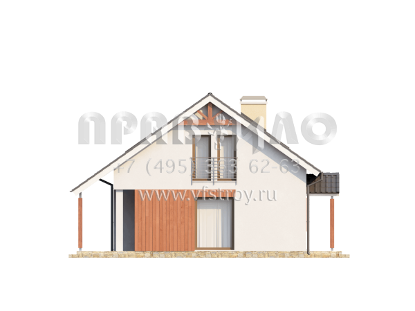 Проект частного дома с мансардой и террасой S3-117-1 (Z75)