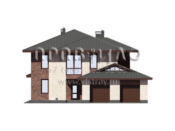 Проект дома из газобетона с двойным гаражом S7-269 (3-45b.2)
