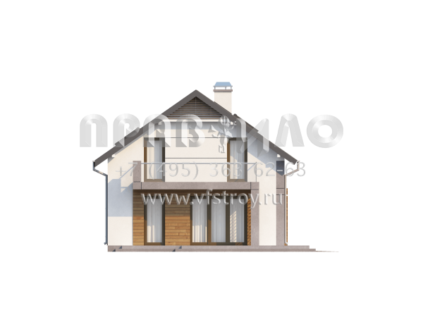 Проект дома с просторным балконом и уютной террасой  S3-158 (Z149)