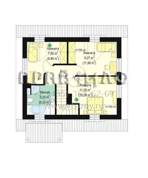 Проект квадратного загородного коттеджа S8-110-1 (Земляника)