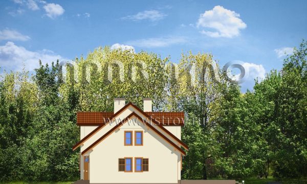 Проект коттеджа с пристроенным гаражом S8-167-1 (Аккуратный с люкарнами)