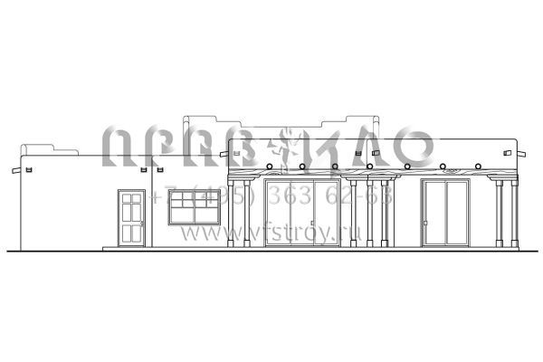 Проект одноэтажного дома с гаражом на две машины в стиле Хай-тек S5-164 (035-00137)