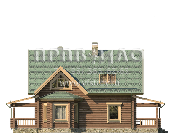 Проект деревянного дома с дополнительными жилыми помещениями S7-191 (1-24)