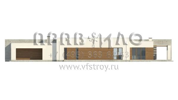 Проект комфортного одноэтажного дома для вытянутого в длину участка s3-155-2 (Zx129)