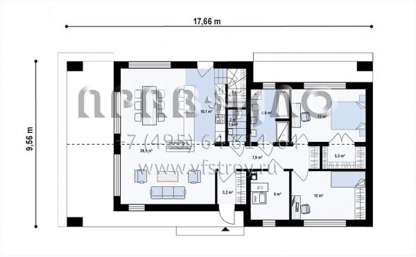 Проект современного дома с просторным чердачно-мансардным помещением S3-103-7 (Z465)