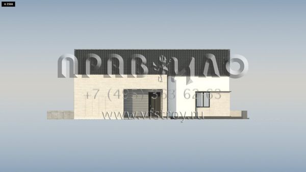 Проект современного четырехкомнатного одноэтажного дома с панорамным остеклением гостиной s3-124-3 (Z390)