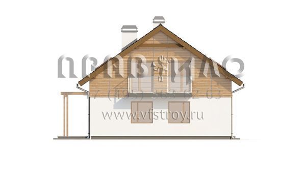 Проект дома с деревянной отделкой мансардного этажа  S3-205 (Z130)