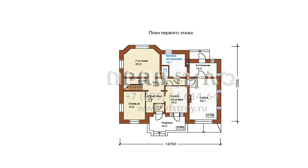 Проект загородного дома с эркером в английском стиле L-250-1K