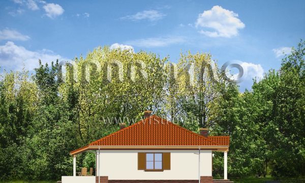 Проект одноэтажного газобетонного дома S8-154 (Четыре угла 2)