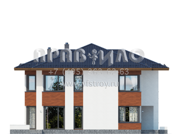 Двухэтажный загородный дом из газобетона S7-221 (3-45)