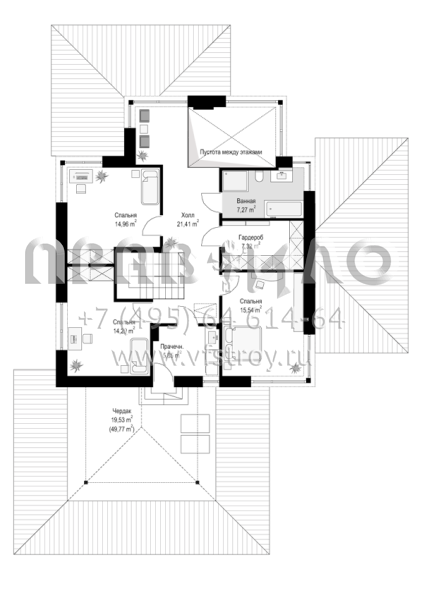 Проект красивого двухэтажного дома с оригинальным современным дизайном S8-339 (Дом с Видом 3 F)