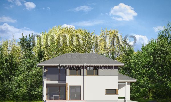 Проект дома с пологими скатами кровли S8-254 (Модена)