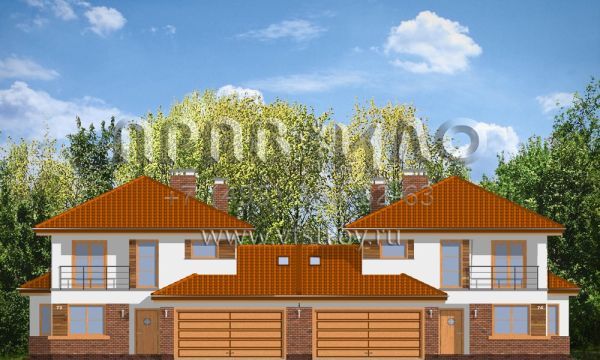 Проект коттеджа на две семьи S8-255 (Кассиопея 2)