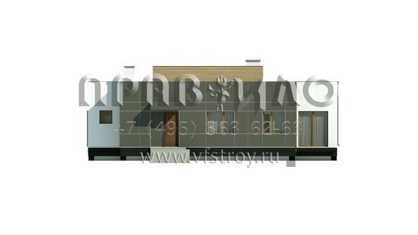 Одноэтажный дом в стиле современного минимализма S3-168 (Zx111)