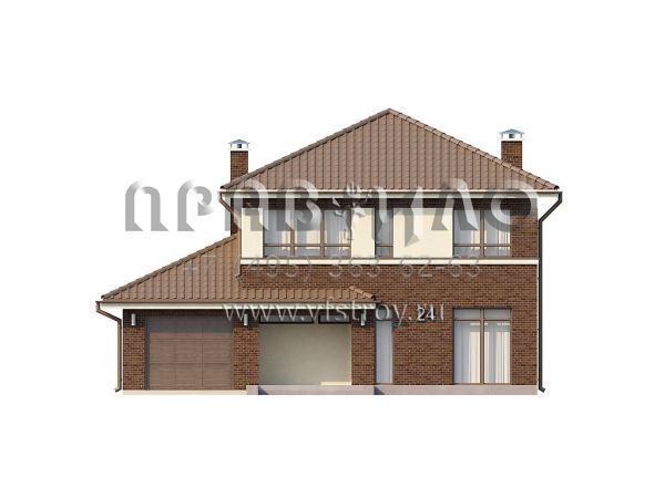 Проект загородного дома с керамической облицовкой  S3-163-1 (Zx24)