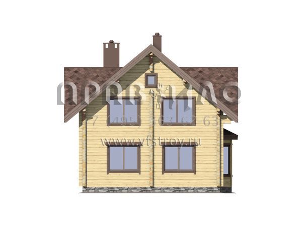 Проект экономичного деревянного дома с террасами S7-176 (1-42b)