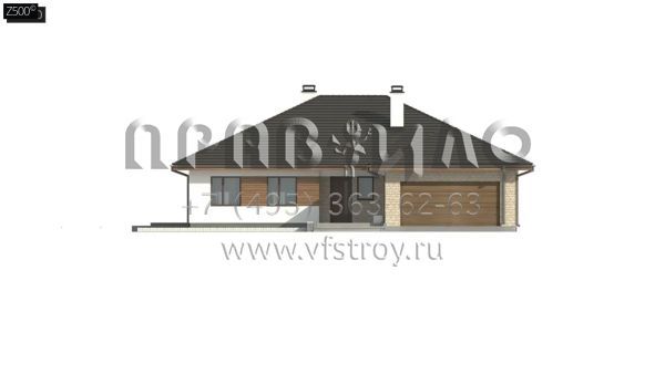 Проект комфортного одноэтажного дома с гаражом и подвалом S3-264 (Z301 P)