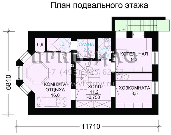 Экономичный загородный дом с подвалом S7-167 (2-01)