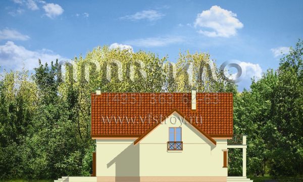 Проект загородного коттеджа с террасой S8-199 (Весенний)