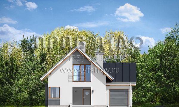 Проект коттеджа с двускатной крышей  S8-144 (Густав 2)
