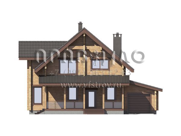 Проект деревянного загородного дома с гаражом S7-230 (1-55a)