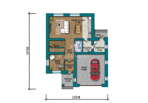 Проект двухэтажного дома с просторным гаражом на 2 автомобиля S2-194 (401-194-2Г)