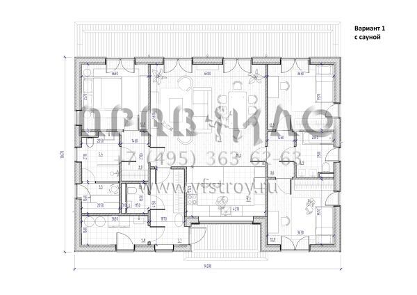 Проект дома из ж/б панелей с комбинированным фасадом SP-122-1