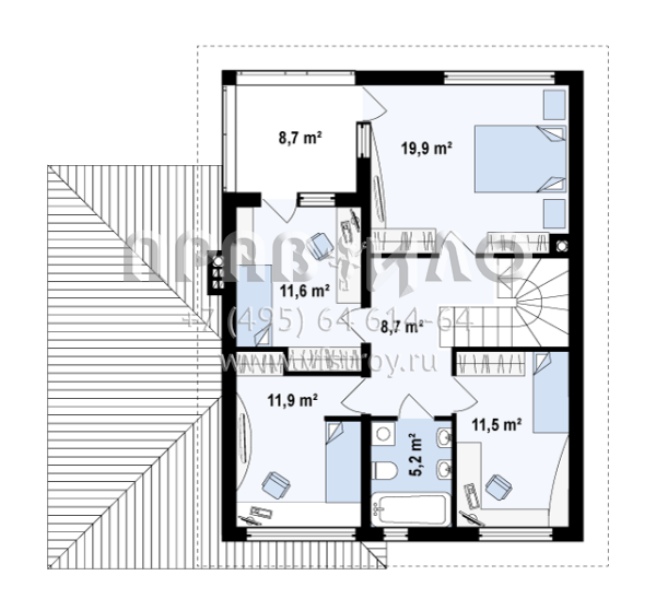 Проект загородного дома с керамической облицовкой  S3-163-1 (Zx24)