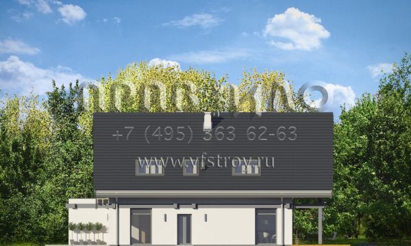 Проект дома с остекленным задним фасадом S8-260-1 (Открытый 4)