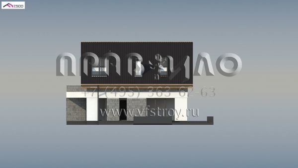 Проект современного мансардного дома с пристроенным гаражом S3-177-4 (Z371)