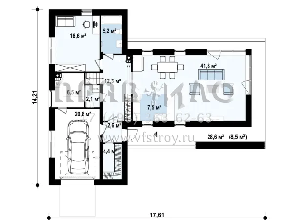 Проект современного дома с оригинальным дизайном S3-195-5 (Zx70)
