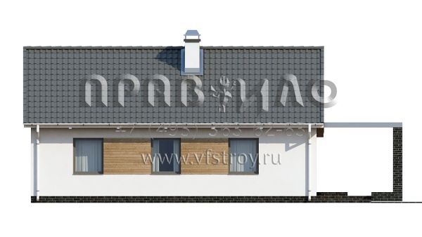 Проект компактного дома с гостиной и тремя спальнями S3-61 (Z139)