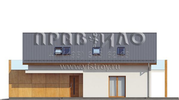 Проект загородного дома для узкого вытянутого земельного участка S3-167-1 (Z292)